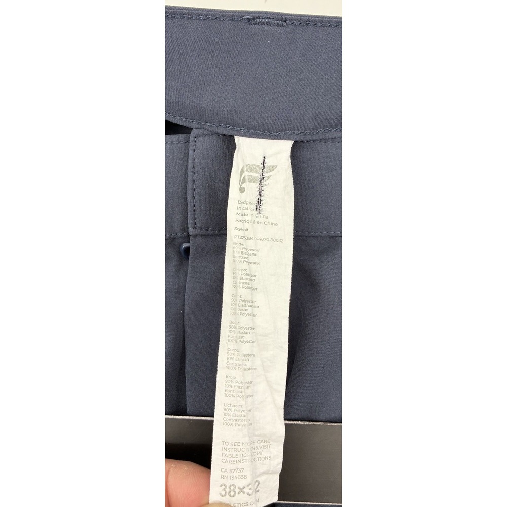 Fabletics Pants Mens 38x32 Navy Blue The Only Performance Golf Chino Stretch - Picture 3 of 5